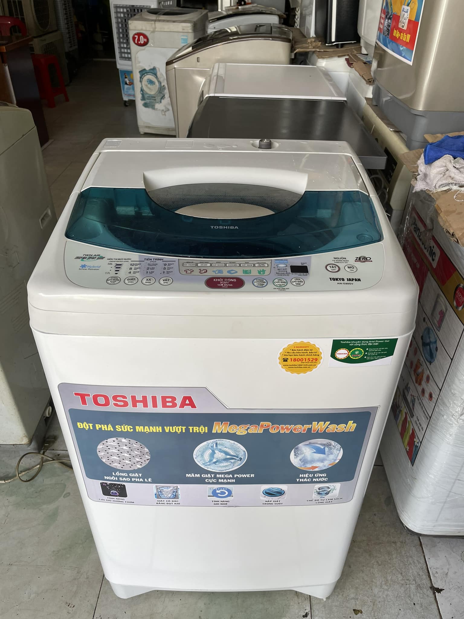 Máy giặt Toshiba (8kg) ít hao điện, thùng giặt to