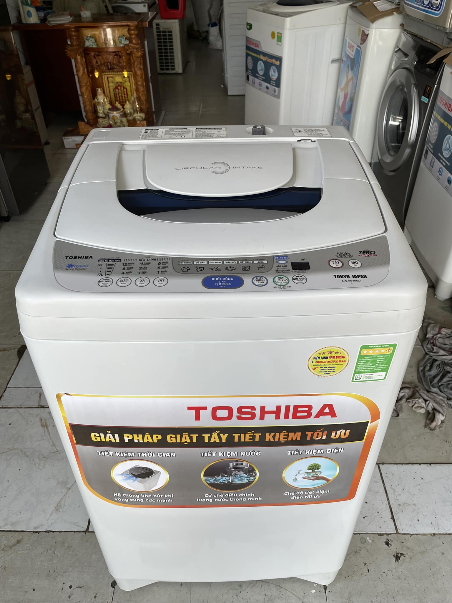 Máy giặt Toshiba (8kg) ít hao điện, thùng giặt to